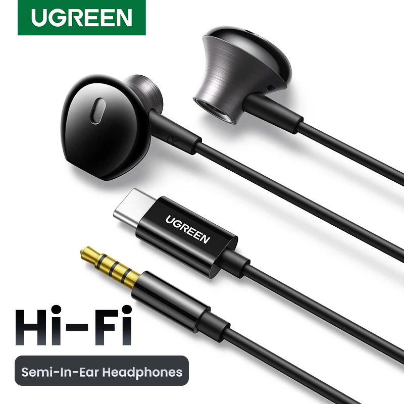 UGREEN Semi-open 3.5mm USB Type C Wired Earbuds with Microphone, Wired Earphones Headphones HiFi Stereo,For Most with 3.5mm Jack - AliExpress 44
