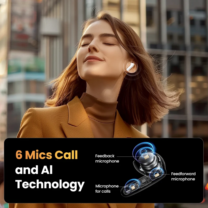 UGREEN Wireless Bluetooth Earphones Semi-Open ANC Adaptive Active Noise Cancelling Earbuds LDAC Hi-Res Audio Headphones Headset - AliExpress 44 - Image 5