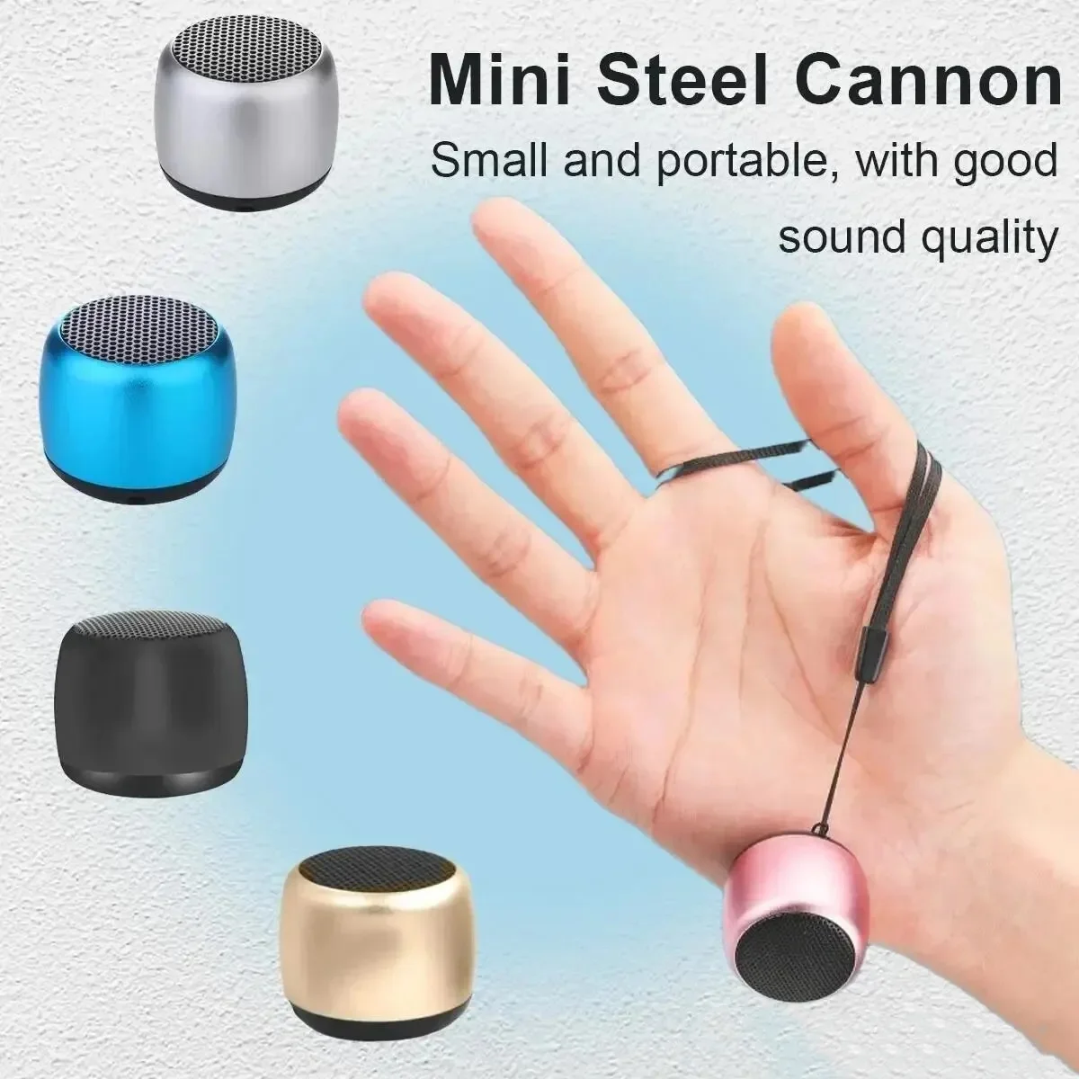 M1 Mini Bluetooth-compatible Small Speaker Portable Intelligent One Drag Two Small Steel Cannon Metal Wireless Sound Subwoofer - AliExpress 44