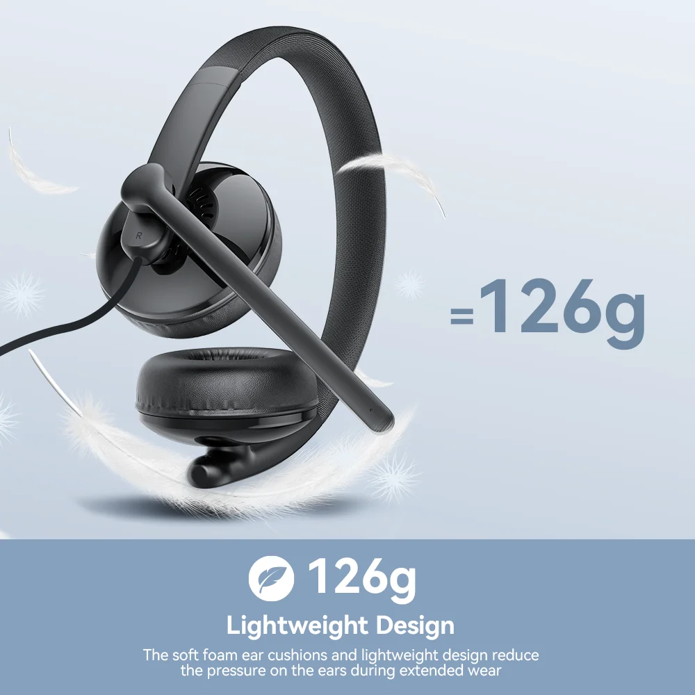 EMEET Wired Headset with Microphone Call Center USB Headphones ENC Noise Cancelling Office Cable Earphones for Phone/PC Computer - AliExpress 44 - Image 2