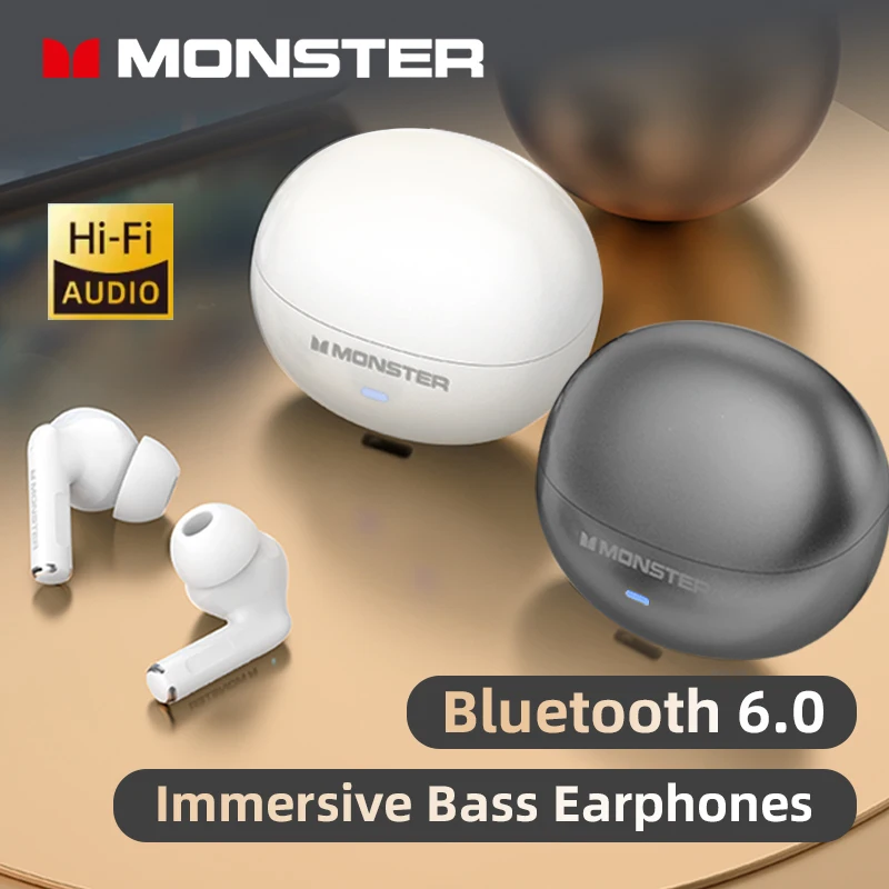 Monster MQT39 Gaming Earphone Ture Wireless Bluetooth 6.0 Headphones Low Latency Noise Reduction Earbuds Headset With Mic New - Image 5