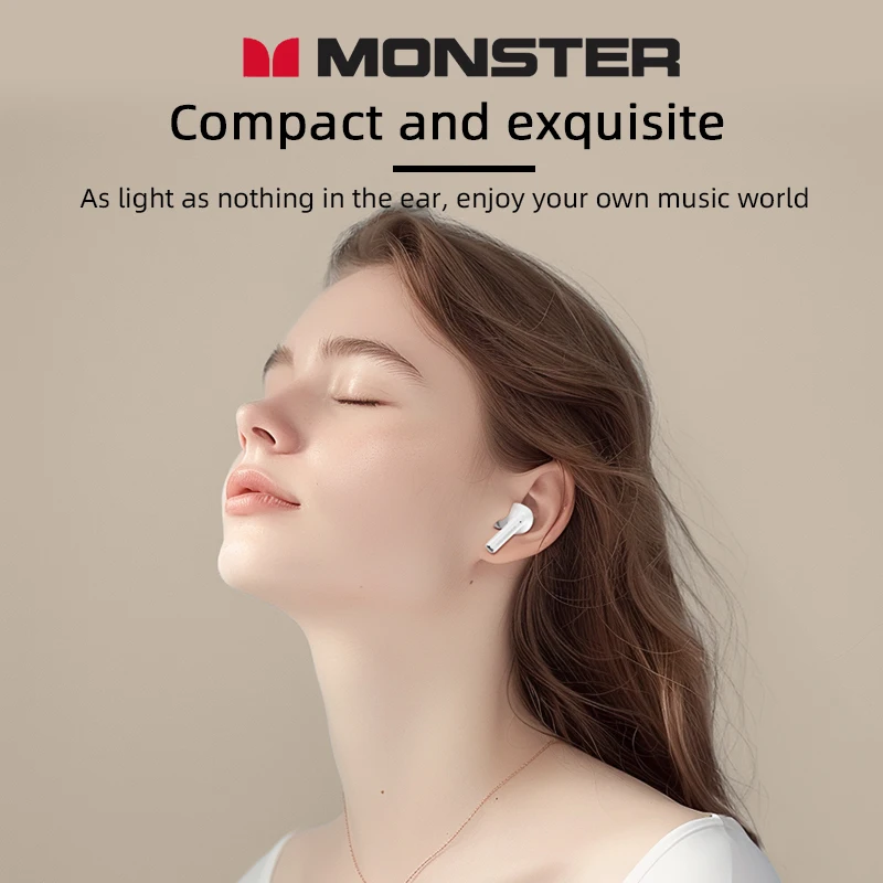 Monster MQT39 Gaming Earphone Ture Wireless Bluetooth 6.0 Headphones Low Latency Noise Reduction Earbuds Headset With Mic New - Image 6